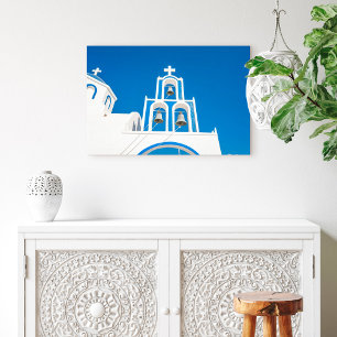 Monumenten Greek Blue Dome Church Canvas Afdruk