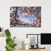 Monumenten | Jefferson Memorial Cherry Blossoms Poster (Thuiskantoor)