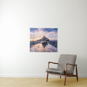 Monumenten Mount Saint-Michel, Normandy Frankrijk Wandkleed