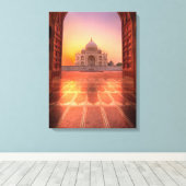 Monumenten Taj Mahal, India at Sunset Canvas Afdruk (Insitu (Houten vloer))