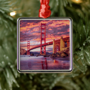 Monumenten   The Golden Gate San Francisco, CA Metalen Ornament