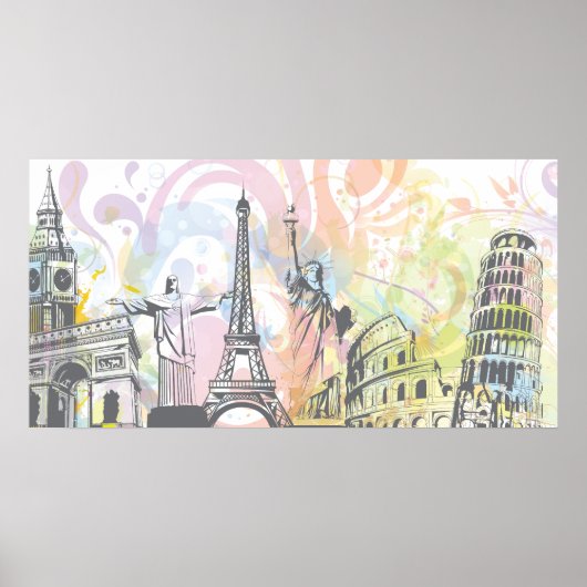 Monumenten van de wereld poster (Voorkant)