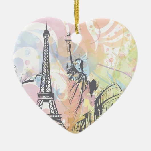 Monuments du monde ornement personnalisé (Devant)