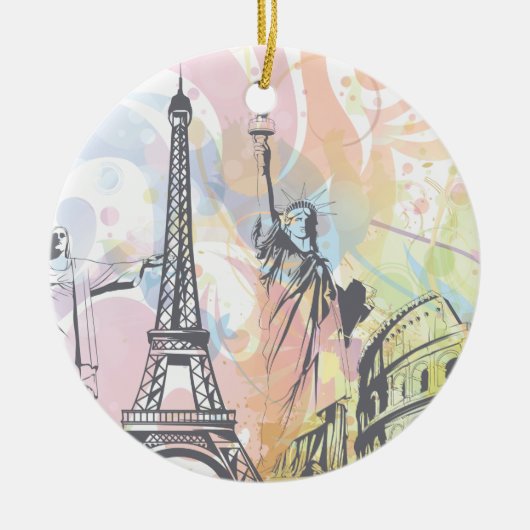 Monuments du monde ornement personnalisé (Devant)