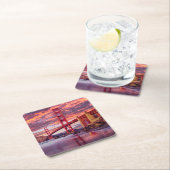 Monuments | The Golden Gate San Francisco, CA Vierkante Kartonnen Onderzetter (Insitu)