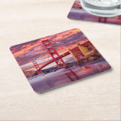 Monuments | The Golden Gate San Francisco, CA Vierkante Kartonnen Onderzetter (Schuin)