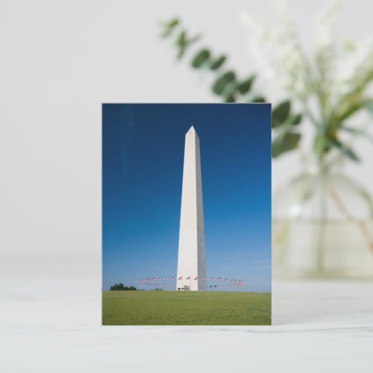 Monuments | Washington Monument with Flags Briefkaart (Staand voorkant)