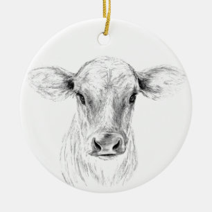 Moo A Young Jersey Cow Keramisch Ornament