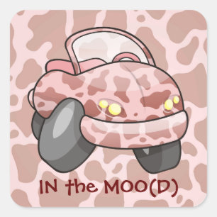 Moo Auto Vierkante Sticker