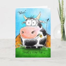 Moo betekent Happy Birthday Cartoon Koe Kaart
