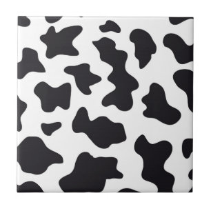 MOO Black en White Dairy Cow Pattern Print Giften Tegeltje