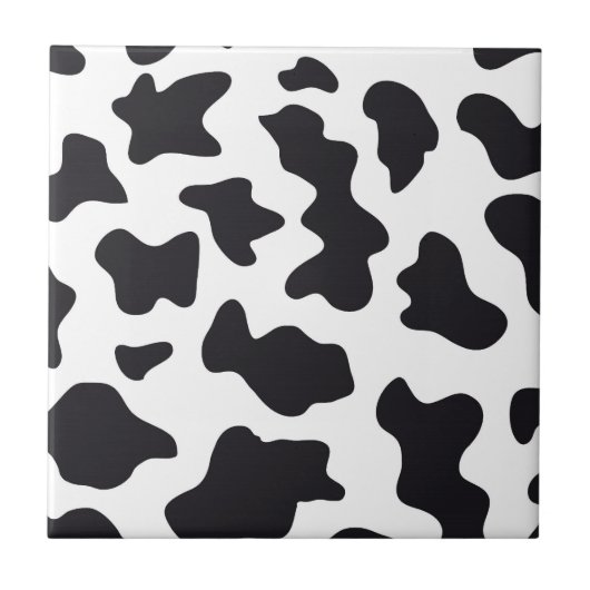 MOO Black en White Dairy Cow Pattern Print Giften Tegeltje (Voorkant)