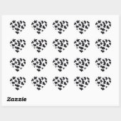 MOO Black en White Dairy Koe Pattern Print Giften Hart Sticker (Vel)