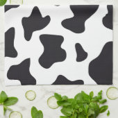 MOO Black en White Dairy Koe Pattern Print Giften Theedoek (Gevouwen)