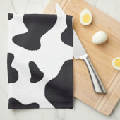 MOO Black en White Dairy Koe Pattern Print Giften Theedoek (Quarter Fold)