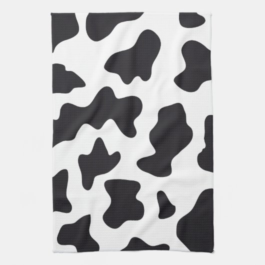 MOO Black en White Dairy Koe Pattern Print Giften Theedoek (Verticaal)
