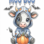 Moo Boo Halloween Cow Sticker (Voorkant)