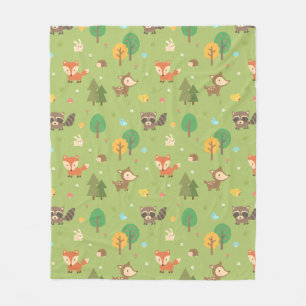Moo Bos Dierenpatroon Groen Fleece Deken
