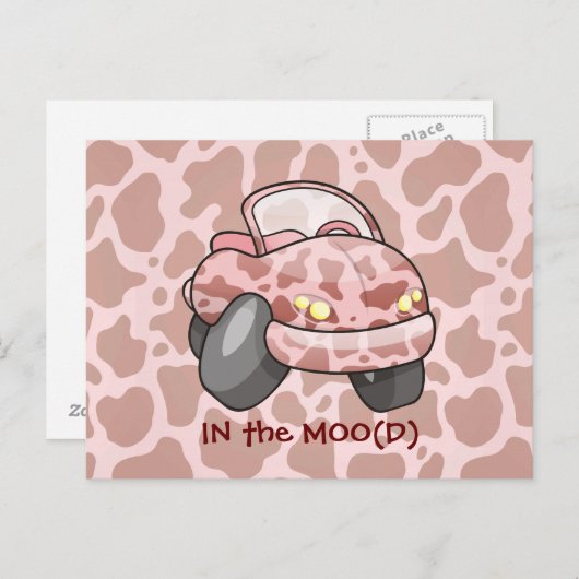 Moo Car Briefkaart (Voorkant / Achterkant)