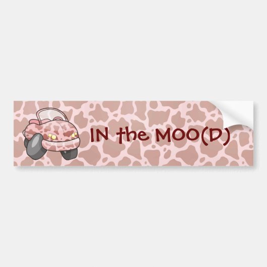 Moo Car Bumpersticker (Voorkant)