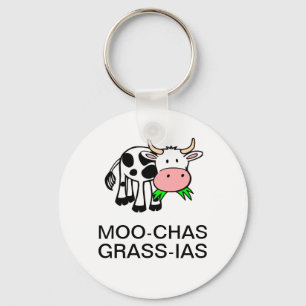 Moo-chas Grass-ias (Muchas Gracias) Ronde Sleutelh Sleutelhanger