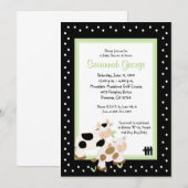 Moo Cow Farm Barnyard Baby Shower Invitations 5x7 (Devant / Derrière)