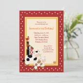 Moo Cow Farm Barnyard Pays Invitations d'anniversa (Debout devant)