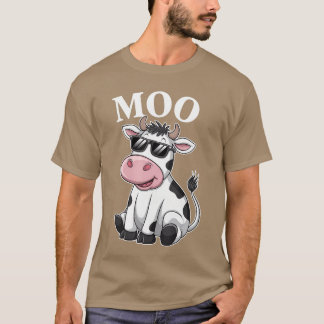 Moo Cow Grappige Boer Koe Voor Mannen Vrouwen Jong T-shirt