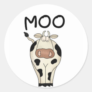 Moo Cow Tshirts en Gifts Ronde Sticker