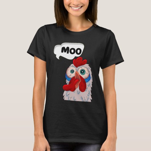 MOO  CowChicken Chicken says Moo Cow Sound MOO T-shirt (Voorkant)