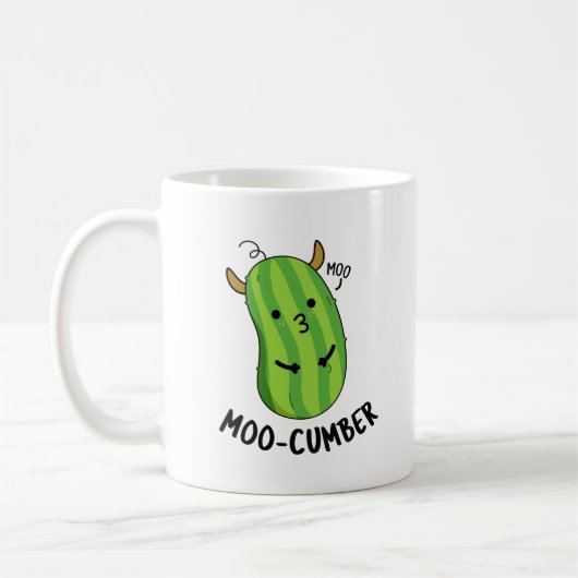 Moo-cumber Funny Veggie Cucumber Pun Koffiemok (Links)