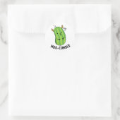 Moo-cumber Funny Veggie Cucumber Pun Ronde Sticker (Tas)