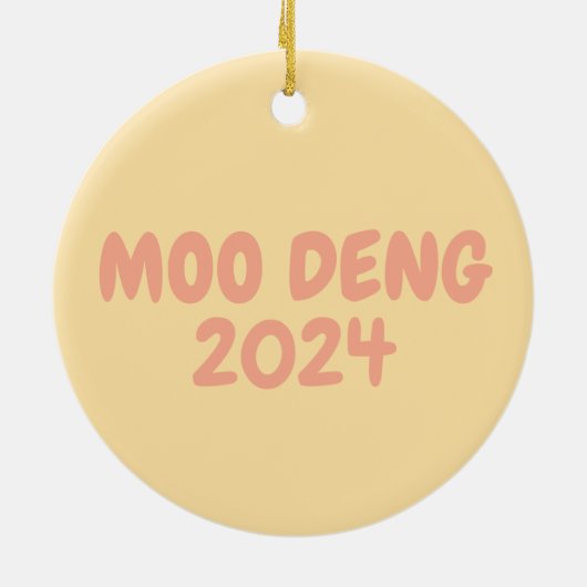 Moo Deng 2024 Keramisch Ornament (Achterkant)