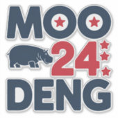 Moo Deng 2024 Moo Deng Moo Deng Schattige Baby Hip Sticker (Voorkant)