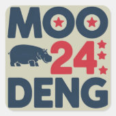 Moo Deng 2024 Moo Deng Moo Deng Schattige Baby Hip Vierkante Sticker (Voorkant)