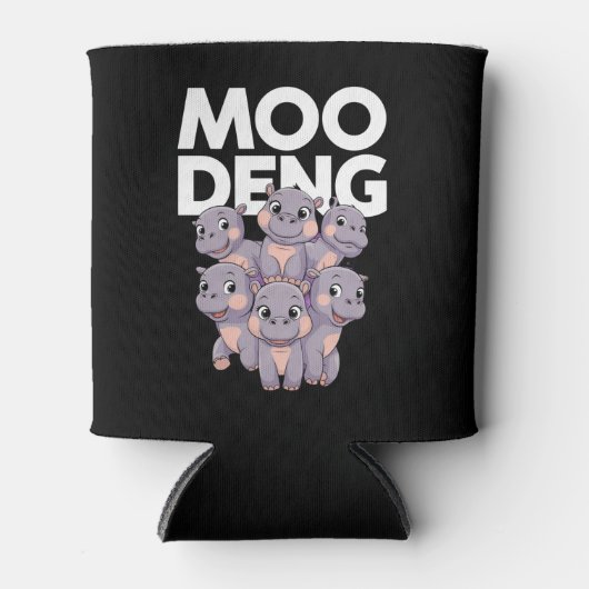 Moo-Deng Baby Pygmy Hippo Schattigee dierentuin vo Blikjeskoeler (Voorkant)