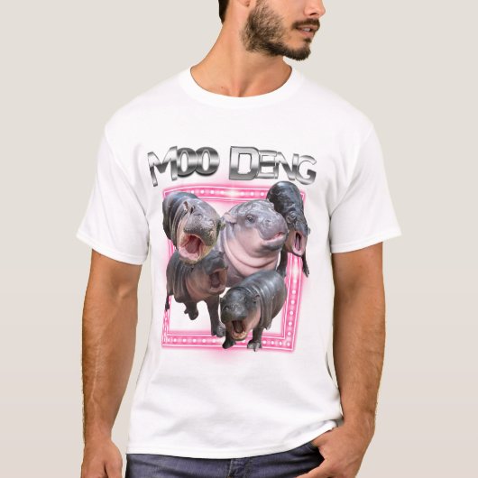 Moo Deng Bootleg Rap Shirt | Moo Deng-Shirt (Voorkant)
