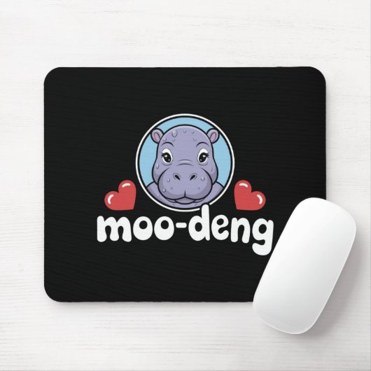 Moo Deng Bouncy Pig in het Thaise Afbeelding Baby  Muismat (Met muis)