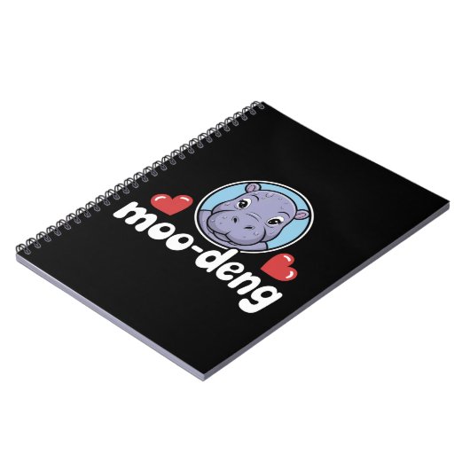 Moo Deng Bouncy Pig in het Thaise Afbeelding Baby  Notitieboek (Linkerzijde)