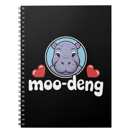 Moo Deng Bouncy Pig in het Thaise Afbeelding Baby  Notitieboek (Voorkant)