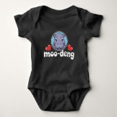 Moo Deng Bouncy Pig in het Thaise Afbeelding Baby  Romper (Voorkant)