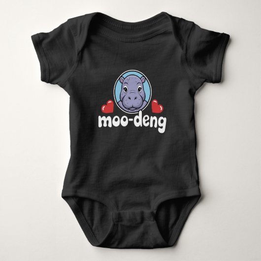 Moo Deng Bouncy Pig in het Thaise Afbeelding Baby  Romper (Voorkant)
