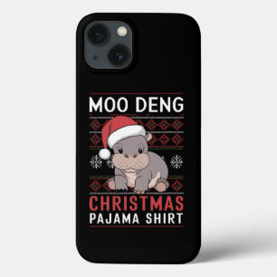 Moo Deng Christmas pyjama bijpassende familie iPhone 13 Hoesje