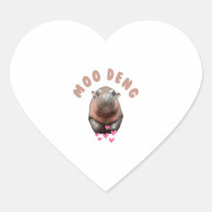 MOO-DENG DE BEROEMDE BABY PIGMY HIPPO MOODENG T-Sh Hart Sticker