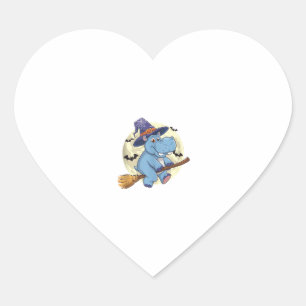 Moo Deng, de magische Halloween-tank van de Hippo- Hart Sticker