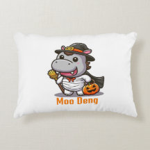 Moo Deng Halloween Coussin