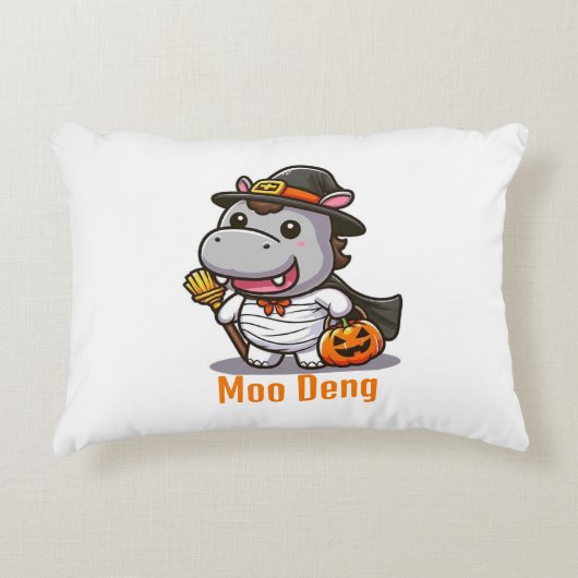 Moo Deng Halloween Coussin (Devant)