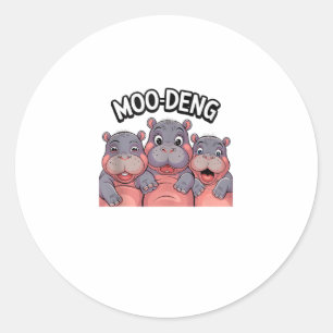 Moo-Deng Hippo De beroemde Baby Pigmy Moodeng Tank Ronde Sticker