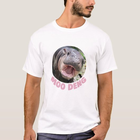Moo Deng Hippo ,Het Schattigee Baby springvarken T-shirt (Voorkant)