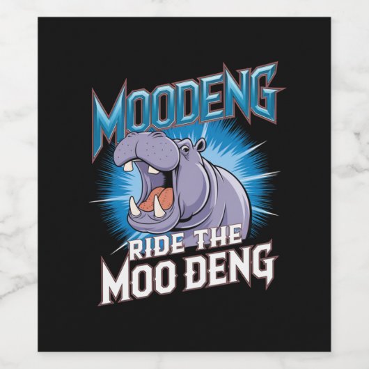 MOO DENG Hippo Ride The MOO DENG Wijn Etiket (Enkel label)